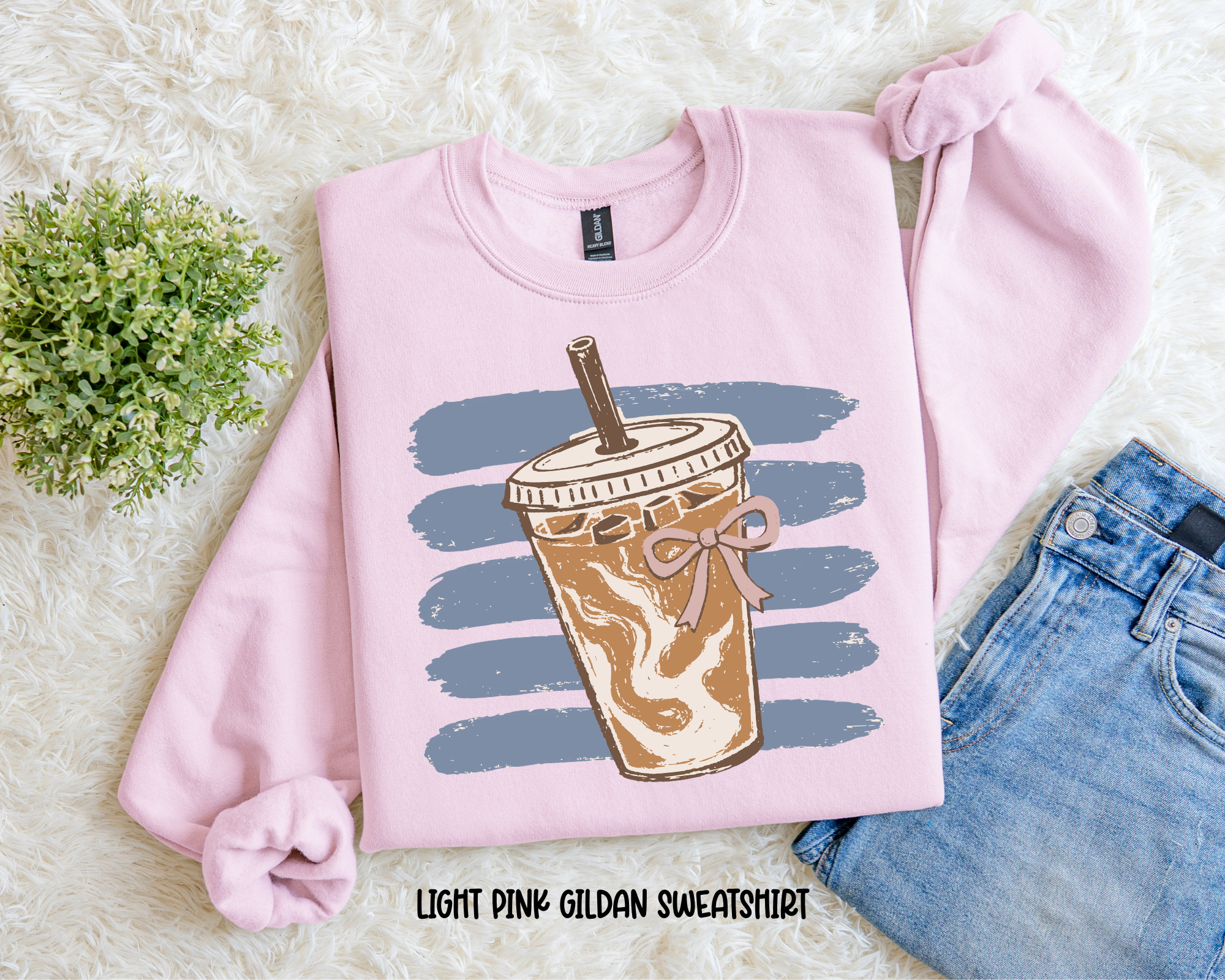 Striped Iced Coffee Sweatshirt.