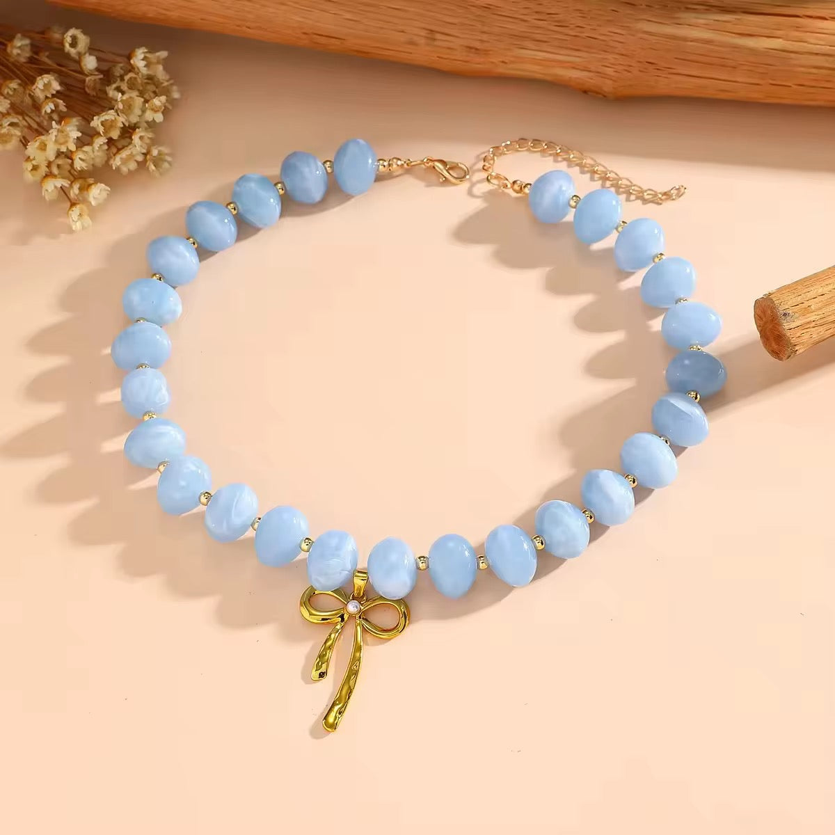 Beaded Bow Necklace