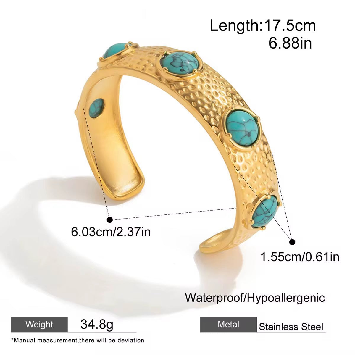 Hammered Textured Open Bangle New RTS