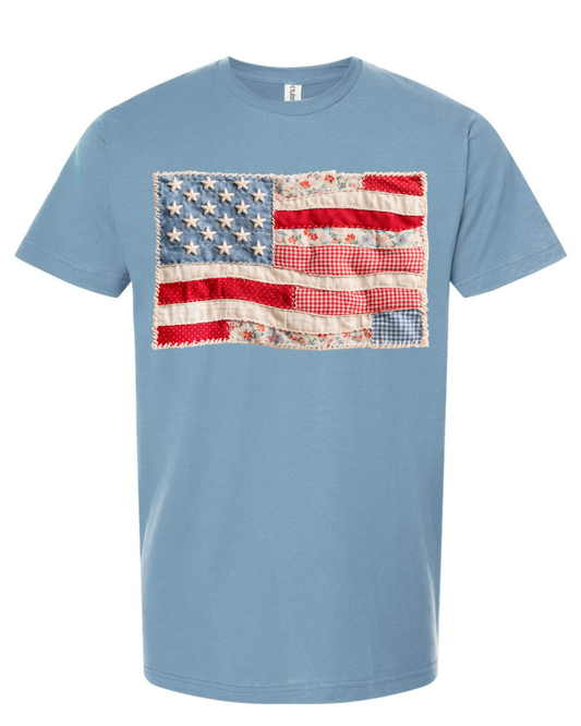 Tultex Patchwork Flag Tee.