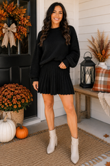 Sweater Mini Skirt Outfit Full Run RTS