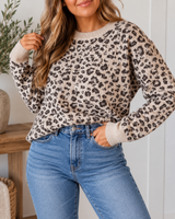 Beige Leopard Pullover Sweater Full Run RTS