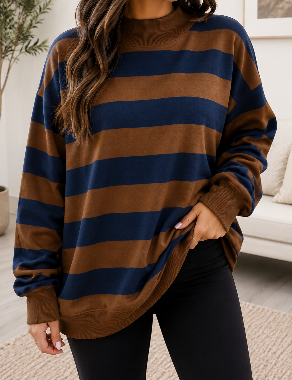 Stripe Colorblock Sweatshirt