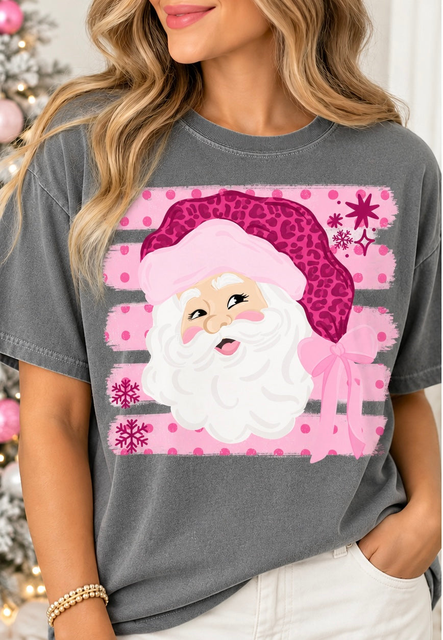 Girly Stripe Santa Tee.