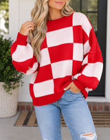 Red Checkered Sweater