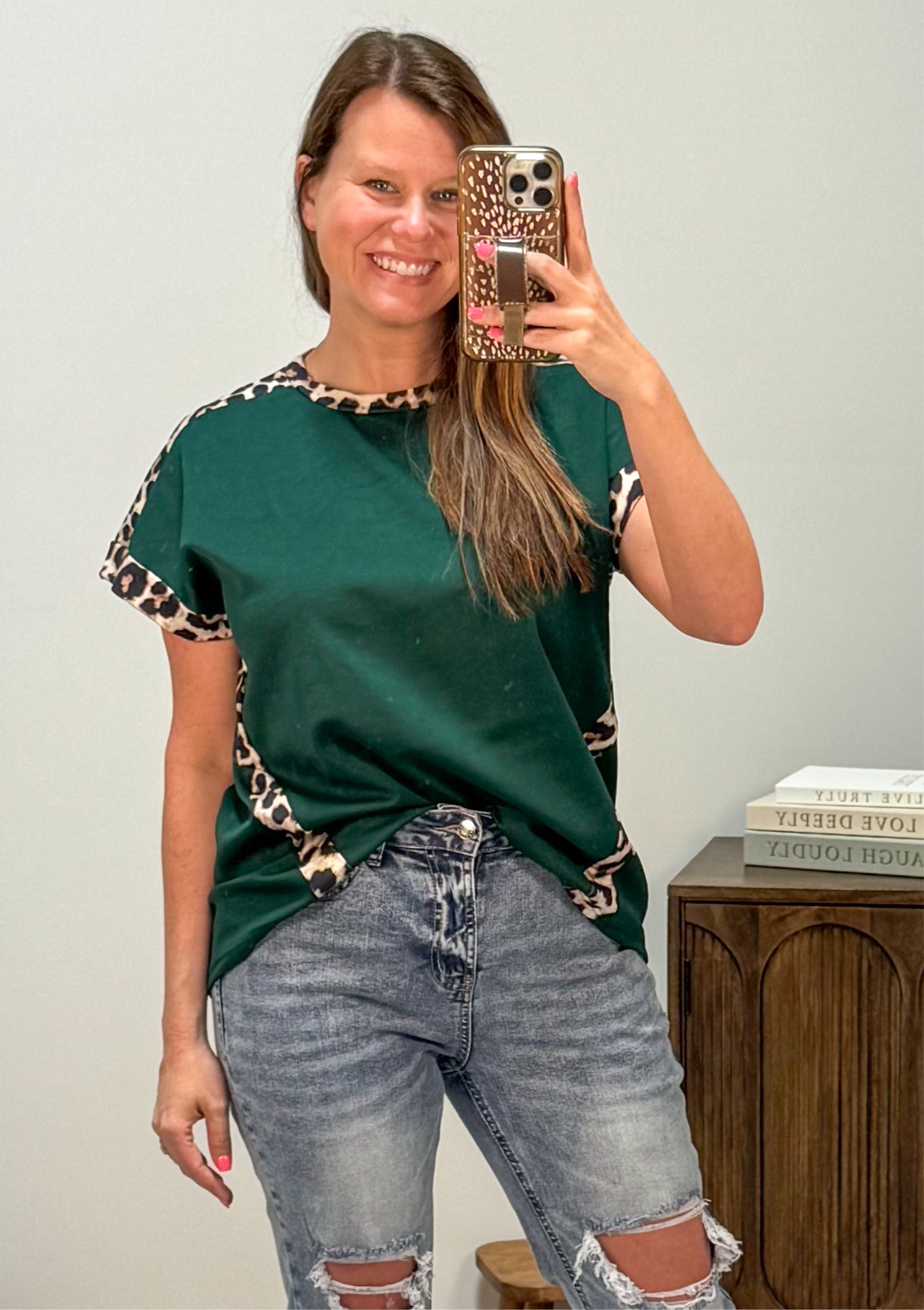 Leopard Trim Shirt