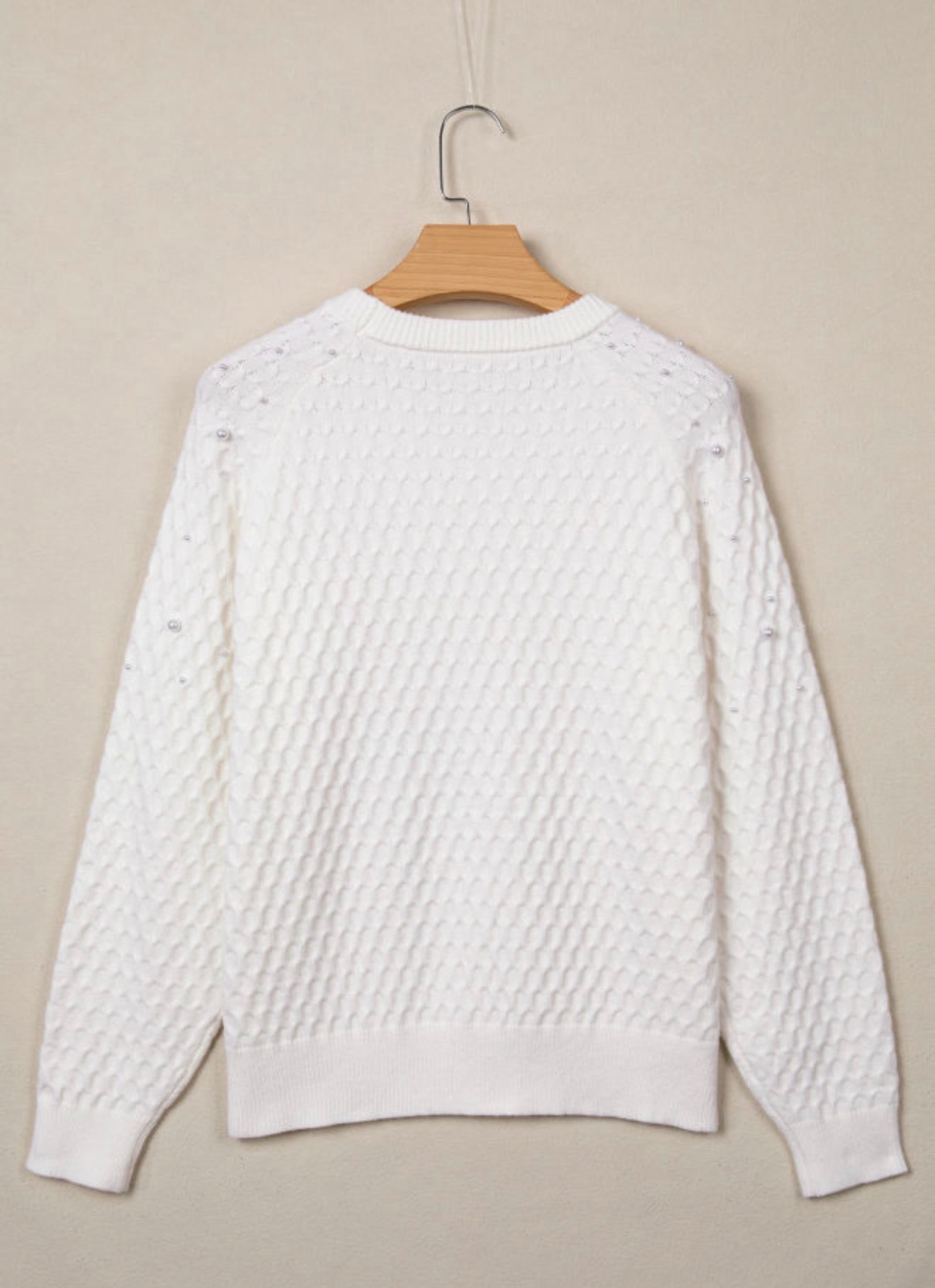White Pearl Textured Sweater
