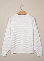 White Pearl Textured Sweater