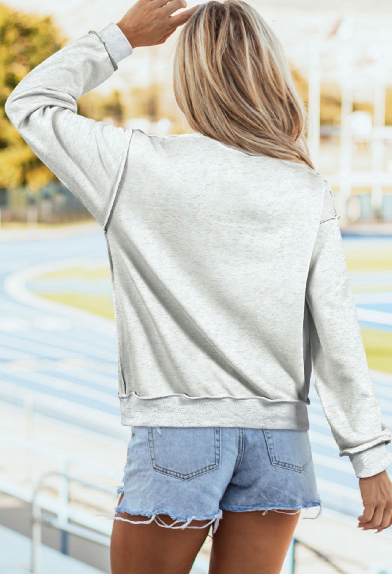 Grey JESUS SAVES Embroidered Sweatshirt