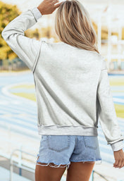 Grey JESUS SAVES Embroidered Sweatshirt