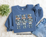 Denim Patchwork Nutcracker Sweatshirt.