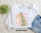 Pink Stripe Cross And Tree Sweatshirt.