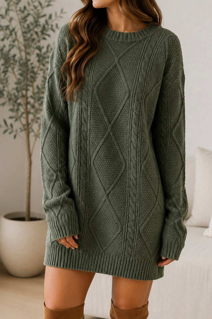 Cable Knit Sweater Dress
