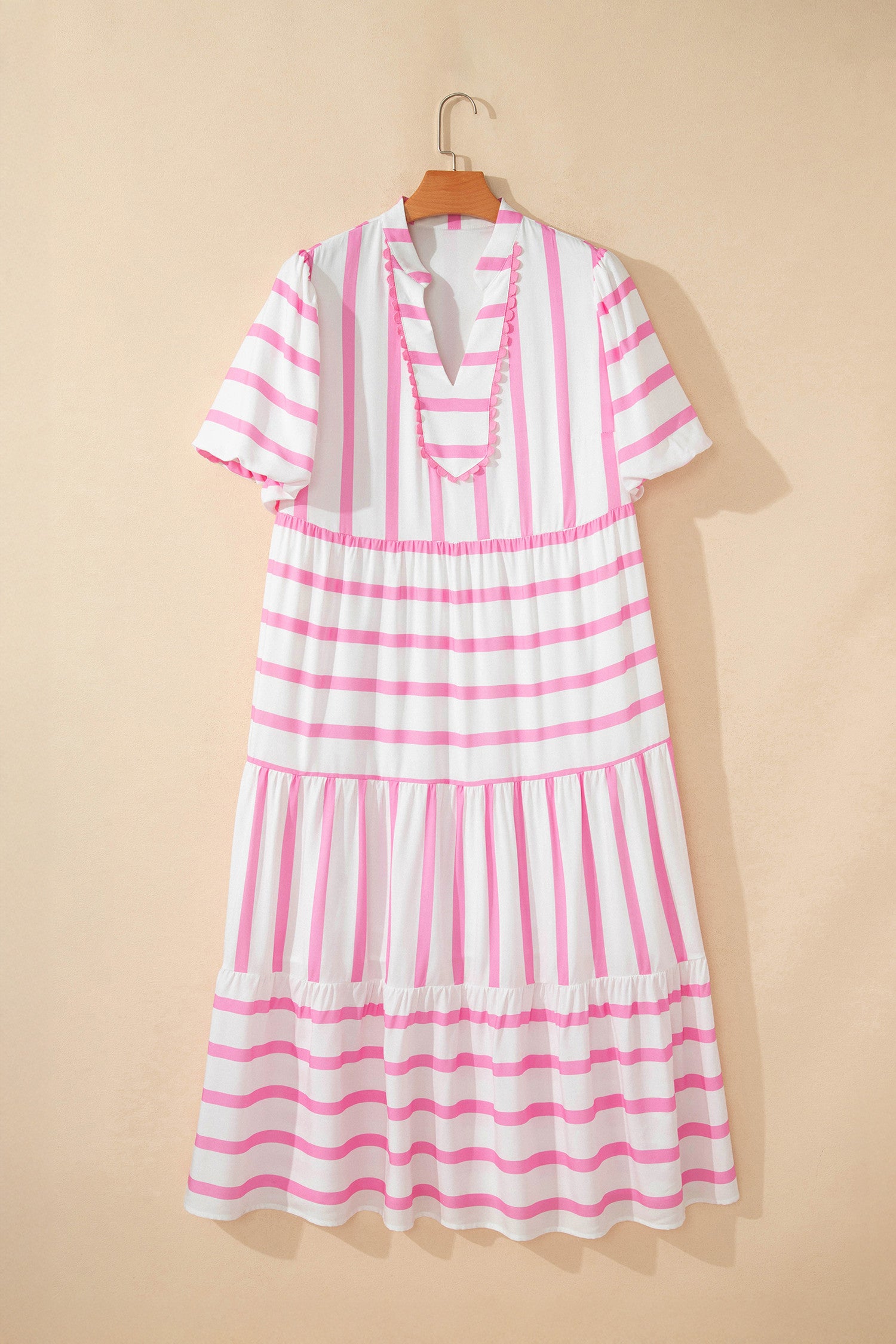 Pink Stripe Plus Maxi Dress