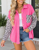 Leopard Ribbed Casual Shacket