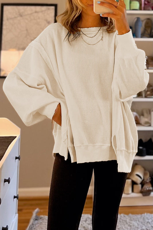 Waffle Knit Oversized Top RTS