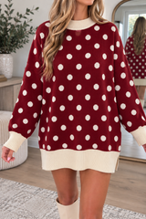 Polka Dot Ribbed Sweater