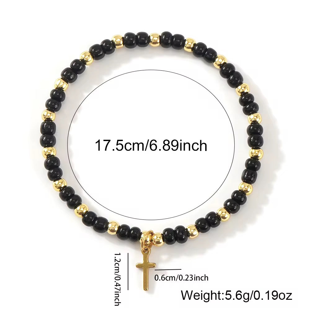 Cross Beaded Bracelet