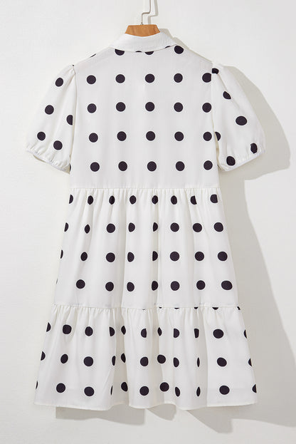 White Polka Dot Babydoll Dress RTS