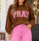 Coffee Pray Embroidery Sweatshirt