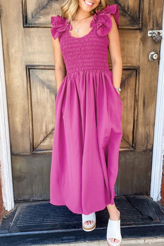 Rose Smocked Maxi Dress RTS