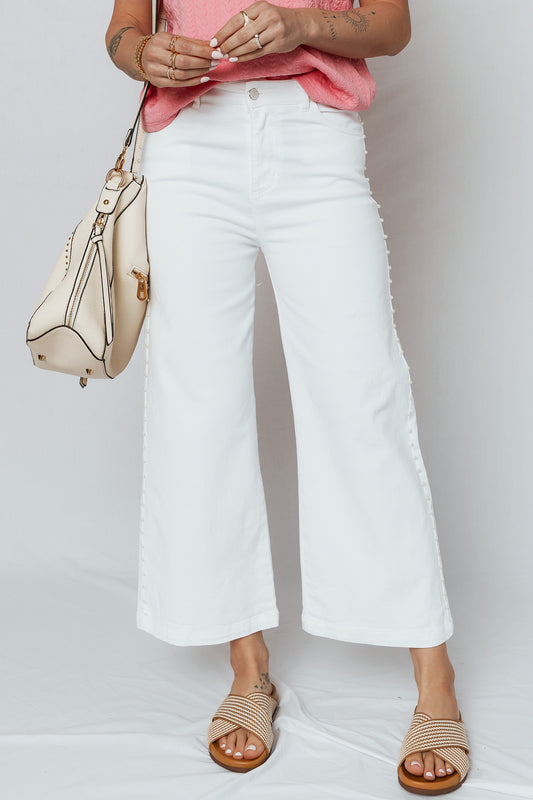 White Pearl Side Seam Jean