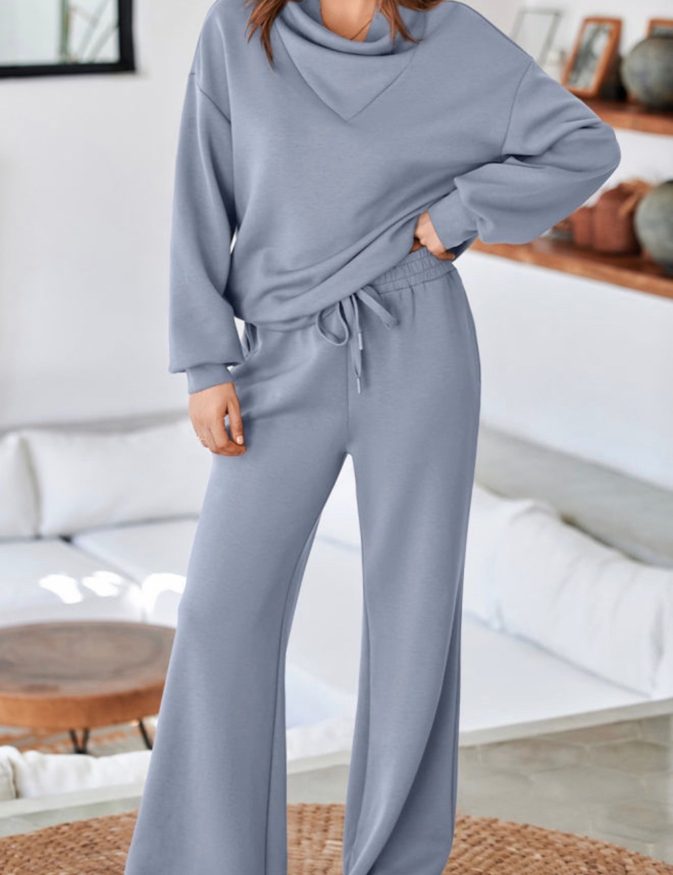 Cowl Neck Pullover Set