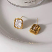 Square Zircon Earrings New RTS