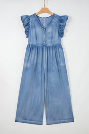 Ruffled Denim Jumpsuit Full Run RTS
