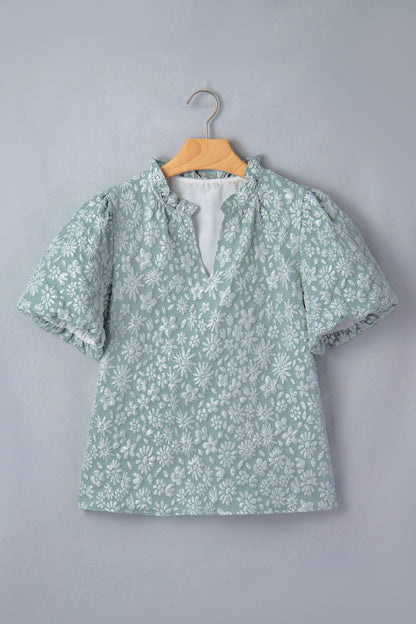 Floral Textured Puff Blouse New RTS