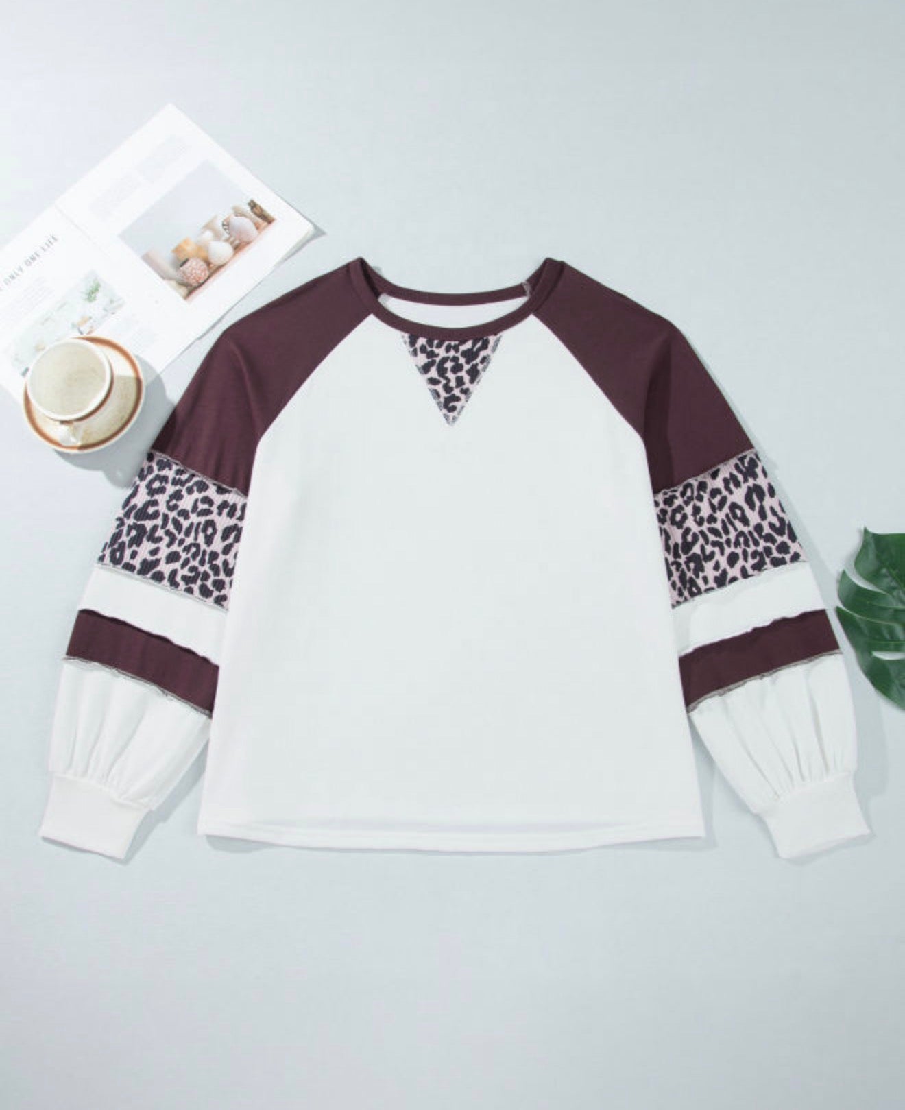 Beige Leopard Plus Blouse