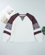 Beige Leopard Plus Blouse
