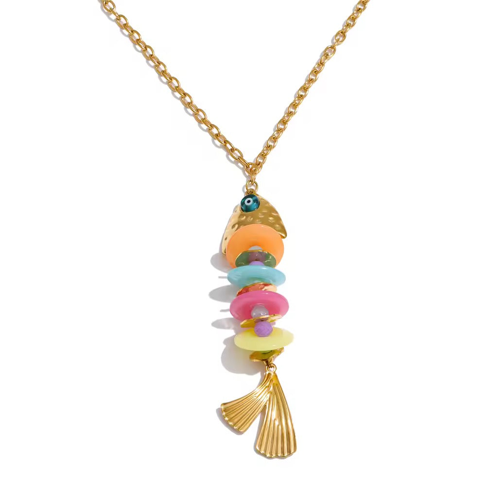 Resin Long Fish Necklace New RTS