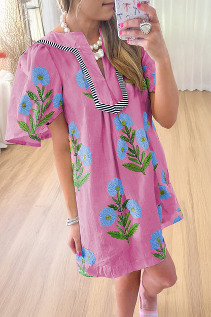 Floral Split Neck Dress FB