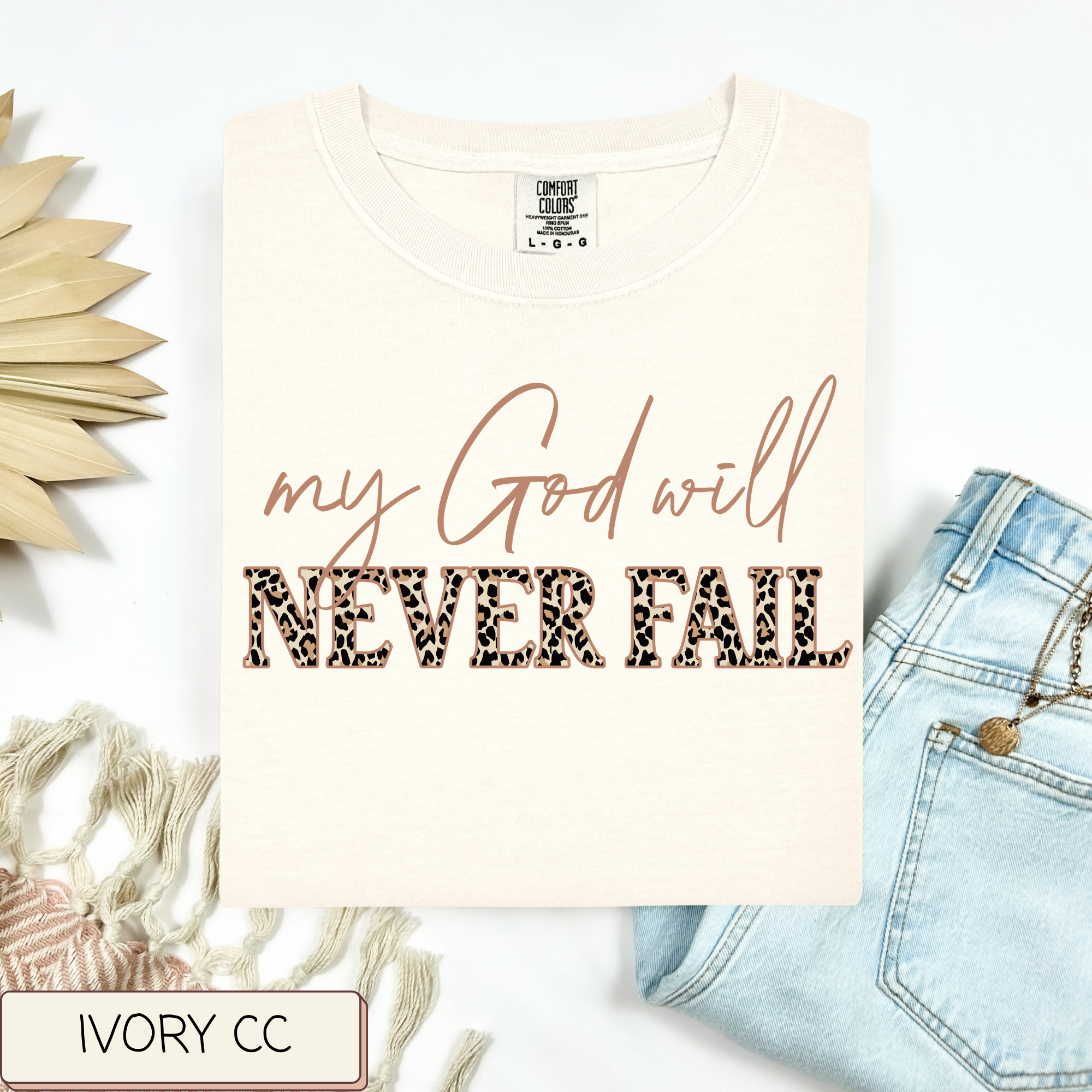 My God Will Never Fail Leopard Tee.
