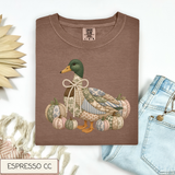Patchwork Mallard and Pumpkins Tee.