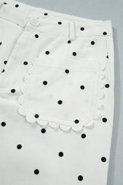 Polka Dot Scalloped Jeans