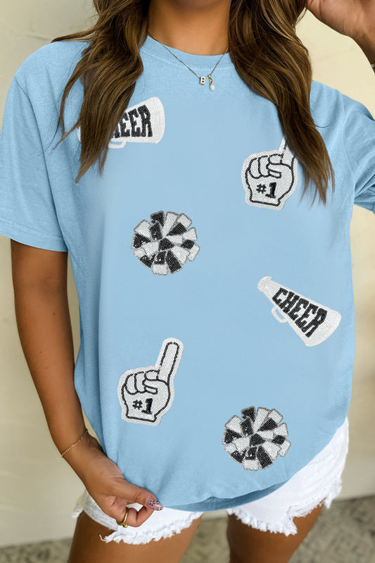 Blue Cheer Sequin Top RTS