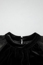 Black Lace Velvet Blouse