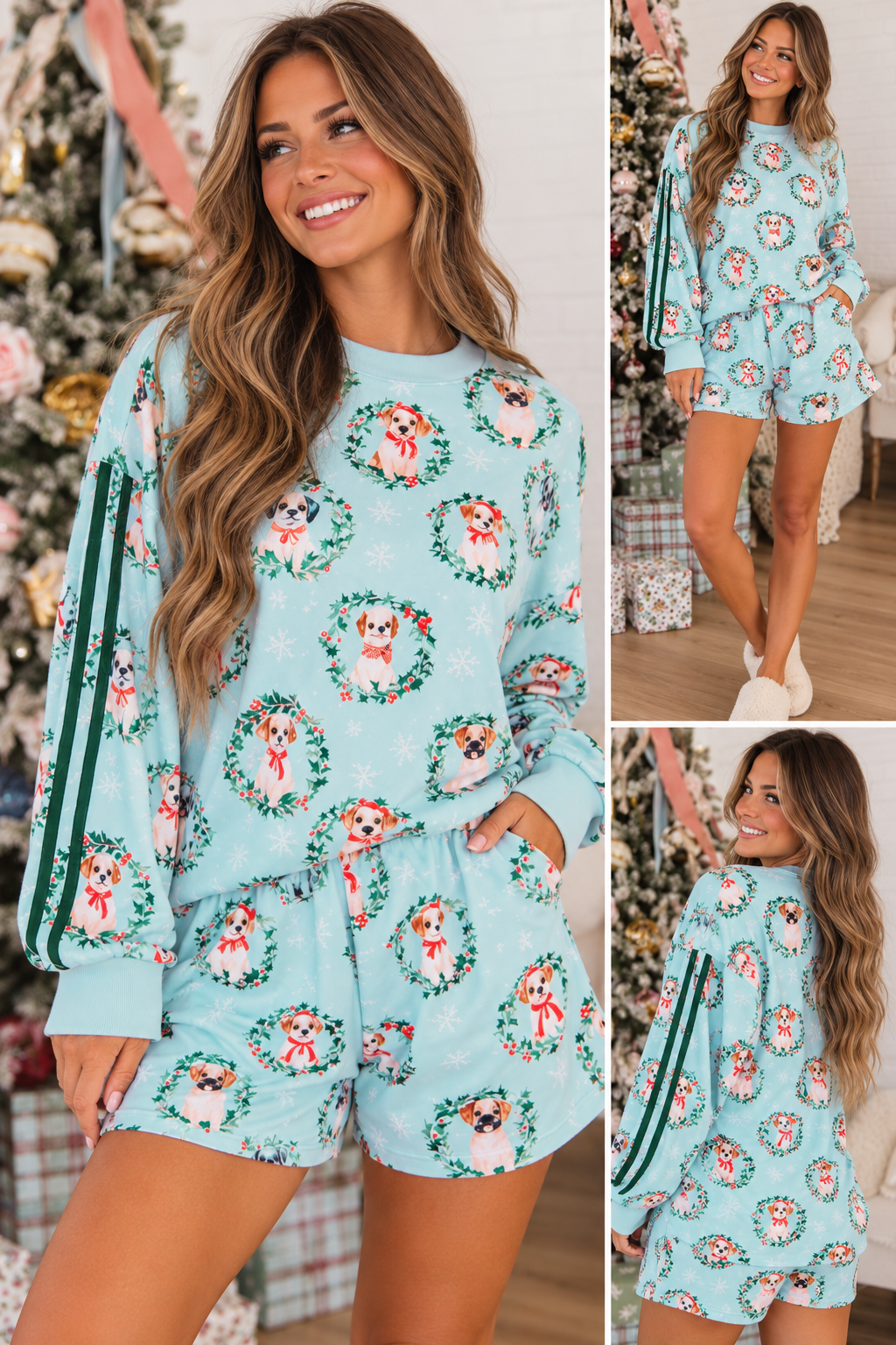 Holiday Puppies Print Set W/ Pockets