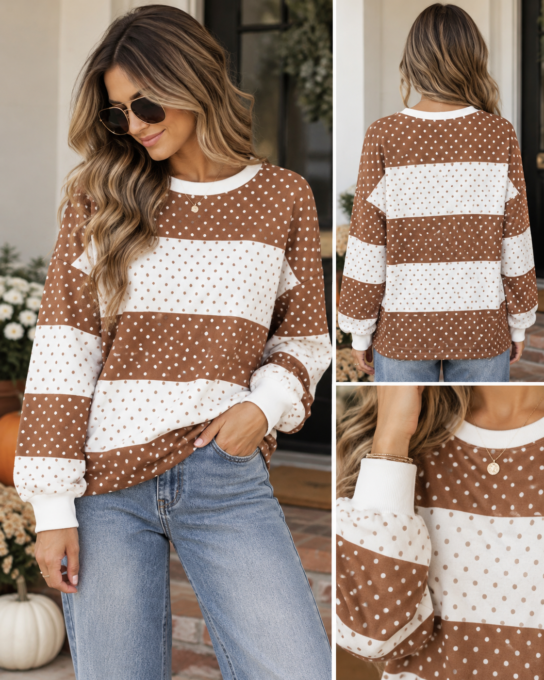 Polka Dot Patchwork Top *two colors* Full Run RTS