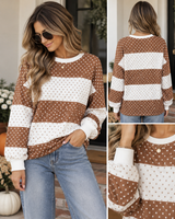 Polka Dot Patchwork Top *two colors* Full Run RTS
