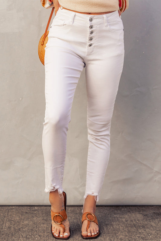 White Denim Slim Pants FB