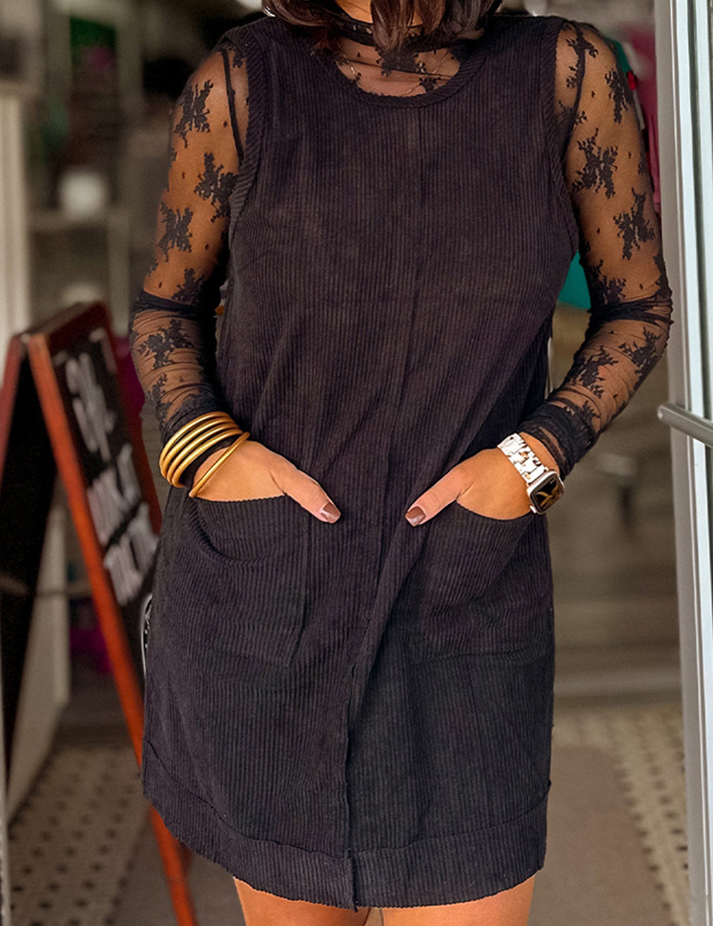 Corduroy Mini Dress