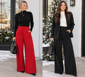 Pleated Pull On High Elastic Pants