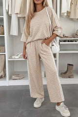 Leopard Varsity Stripe Pant Set