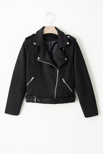 Black Asymmetrical Zipper Jacket RTS
