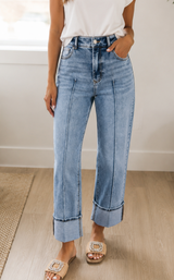 Center Seam Cuffed Jeans