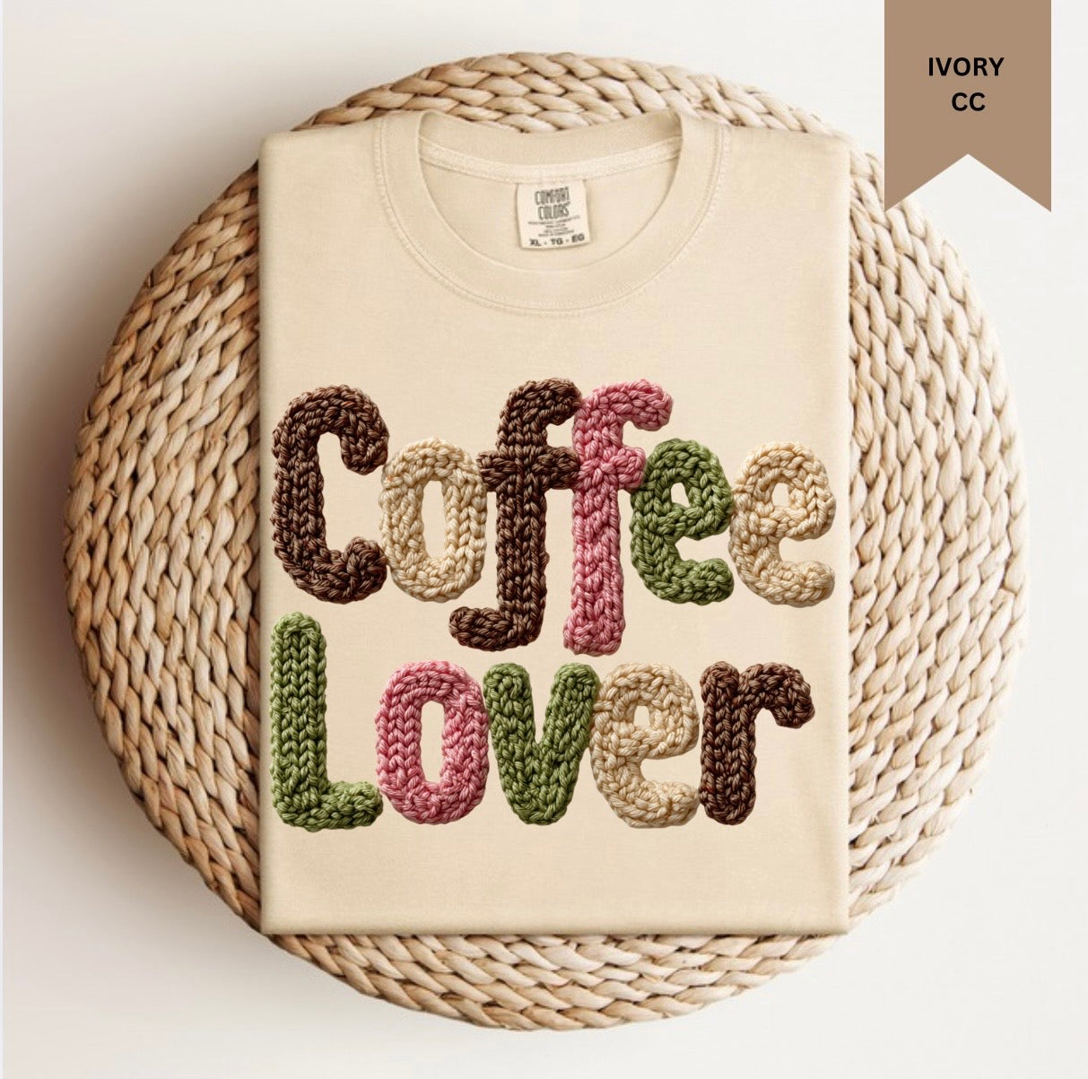 Faux Yarn Coffee Lover Tee.