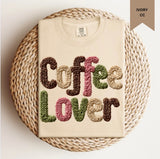 Faux Yarn Coffee Lover Tee.